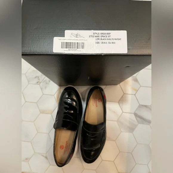 Marc Joseph Grace Black Leather Size 8.5 fits like a 9 women’s patent worn once! - Picture 6 of 13